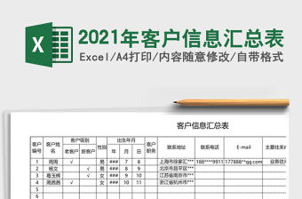 2021年客戶信息匯總表