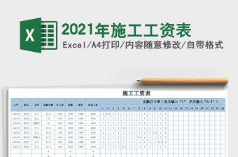 2021年施工工資表