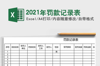 2021年罰款記錄表