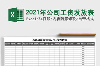 2021年公司工資發放表