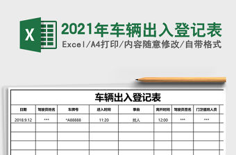 2021年車輛出入登記表