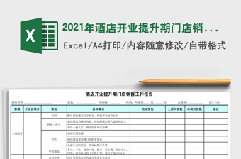 2021年酒店開業(yè)提升期門店銷售工作報告