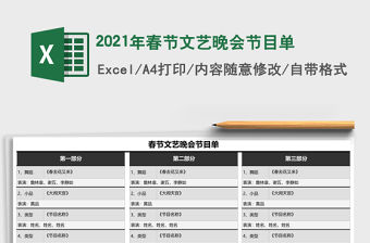 2021年春節文藝晚會節目單