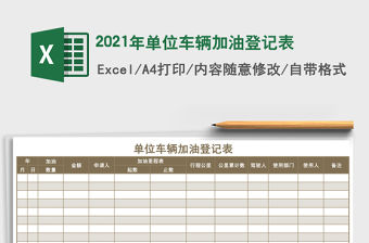 2021年單位車輛加油登記表