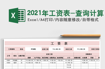 2021年工資表-查詢計(jì)算