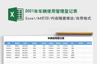 2021年車輛使用管理登記表