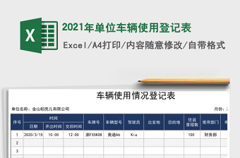 2021年單位車(chē)輛使用登記表