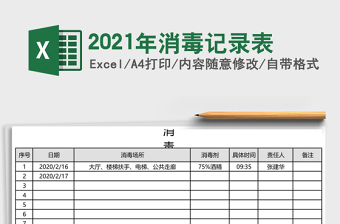 2021年消毒記錄表