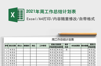 2021年周工作總結計劃表