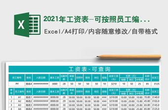 2021年工資表-可按照員工編號查詢