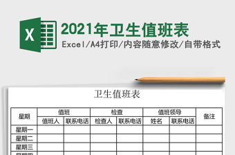 2021年衛(wèi)生值班表