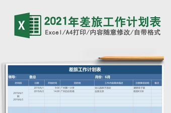 2021年差旅工作計劃表