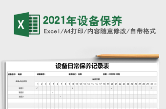 2021年設(shè)備保養(yǎng)