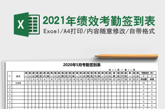 2021年績效考勤簽到表