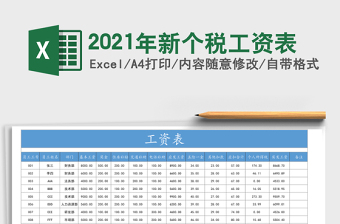 2021年新個(gè)稅工資表