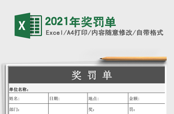 2021年獎罰單