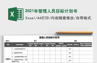 2021年管理人員目標計劃書