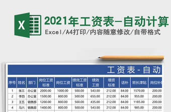 2021年工資表-自動計算