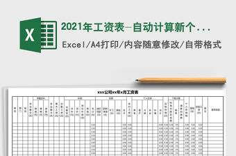 2021年工資表-自動計算新個稅
