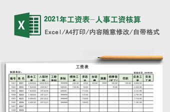 2021年工資表-人事工資核算