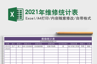 2021年維修統(tǒng)計(jì)表