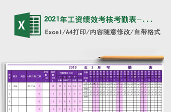 2021年工資績效考核考勤表-智能自動計算