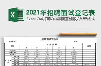 2021年招聘面試登記表