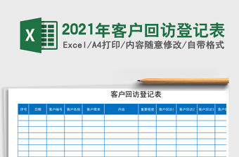 2021年客戶回訪登記表