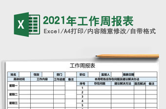 2021年工作周報表