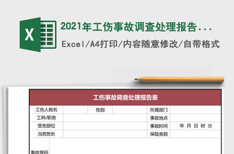 2021年工傷事故調(diào)查處理報(bào)告表
