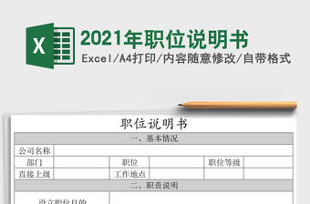 2021年職位說(shuō)明書(shū)
