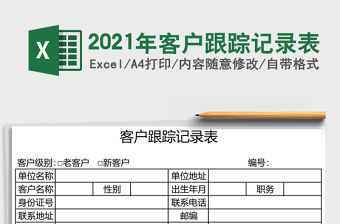 2021年客戶跟蹤記錄表