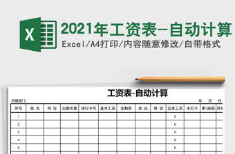 2021年工資表-自動計算