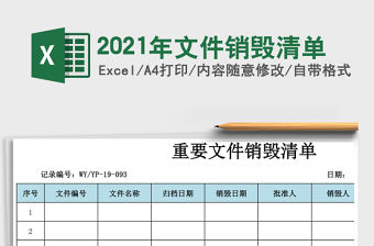 2021年文件銷毀清單