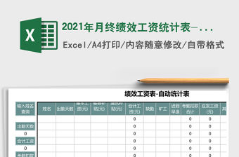 2021年月終績效工資統計表-自動統計表
