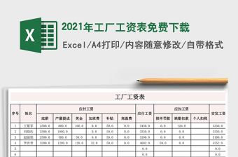 2021年工廠工資表免費(fèi)下載