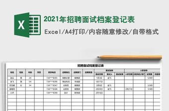 2021年招聘面試檔案登記表
