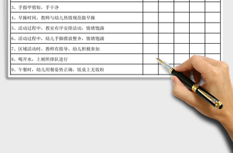 2021年幼兒園日常檢查記錄表