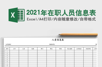 2021年在職人員信息表
