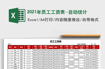 2021年員工工資表-自動統計