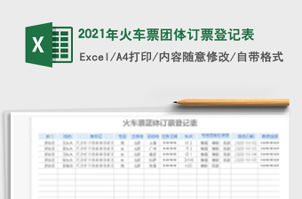 2021年火車票團體訂票登記表