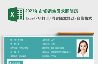2021年市場(chǎng)銷售員求職簡(jiǎn)歷