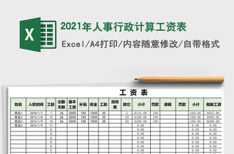 2021年人事行政計(jì)算工資表
