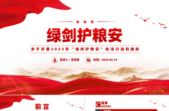 關于開展2025年“綠劍護糧安”執法行動的通知PPT課件