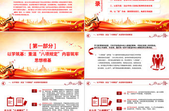 紅色精美中央八項規(guī)定精神學(xué)習教育專題輔導(dǎo)黨課PPT課件