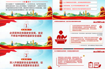 增強全民國家安全意識和素養PPT紅色簡潔總書記重要論述課件