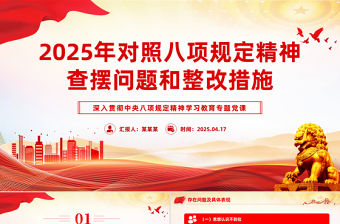 2025年對照八項規定精神查擺問題和整改措施PPT模板