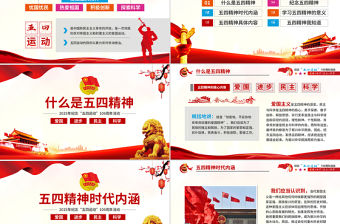 2025弘揚(yáng)五四精神106周年五四青年團(tuán)員模板紅色精神PPT模板