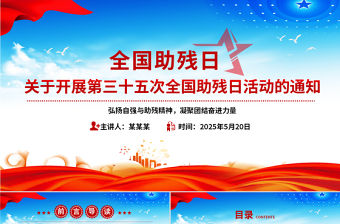 全國助殘日PPT弘揚自強與助殘精神凝聚團結奮進力量課件