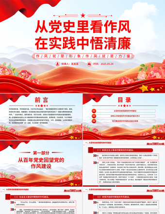 精品從黨史里看作風(fēng)在實踐中悟清廉PPT作風(fēng)建設(shè)主題黨課